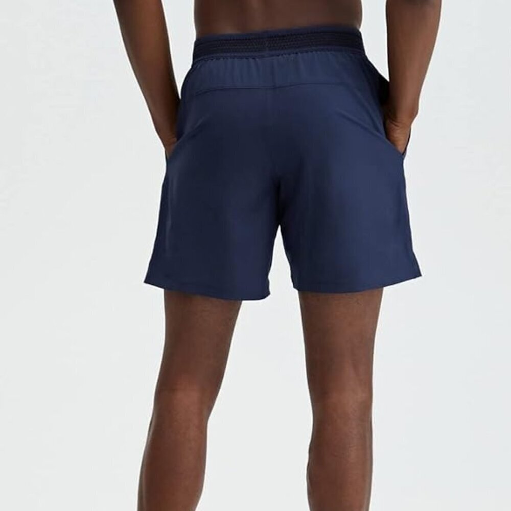 Fabletics Shorts Mens Large Navy Blue 6” Fundamental Liner Gym Performance - Picture 2 of 9
